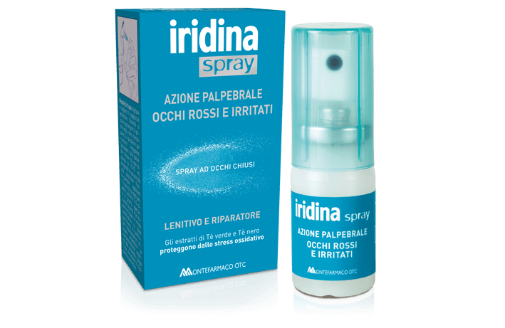 Iridina Spray Occhi Rossi e Irritati - Spray palpebre chiuse